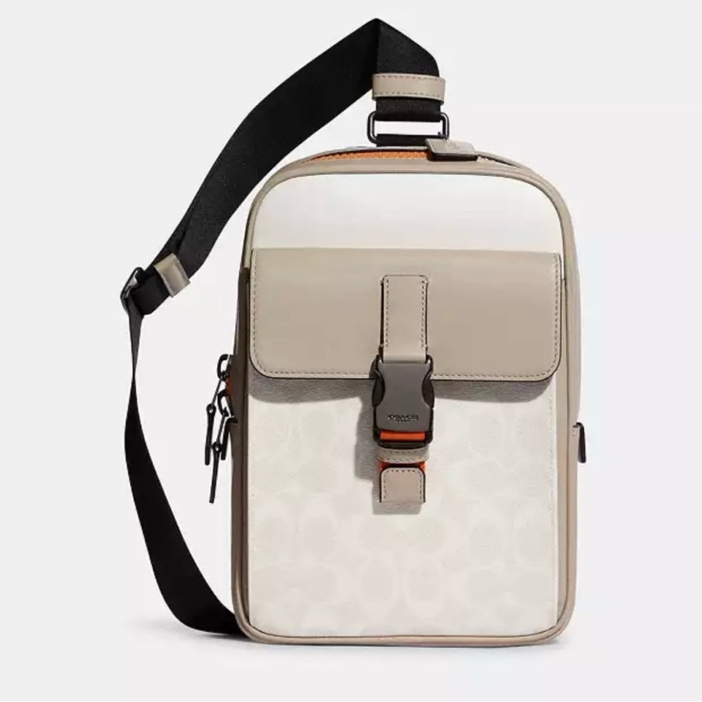 Coach sling Bag in Beige and White